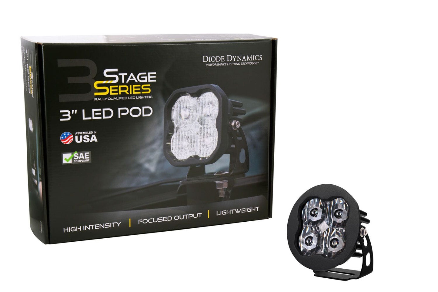 Stage Series 3" SAE/DOT White Pro Round LED Pod (One)