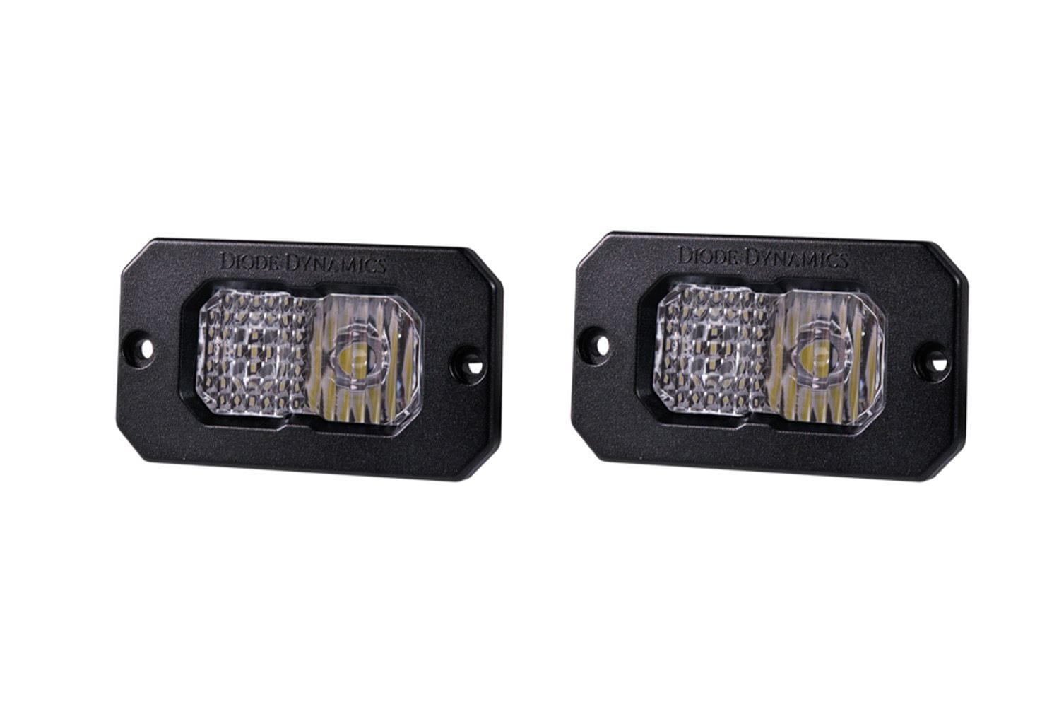 Diode Dynamics Combo / Cool White (6000K) Stage Series 2" SAE White Pro Flush Mount LED Pod (Pair)