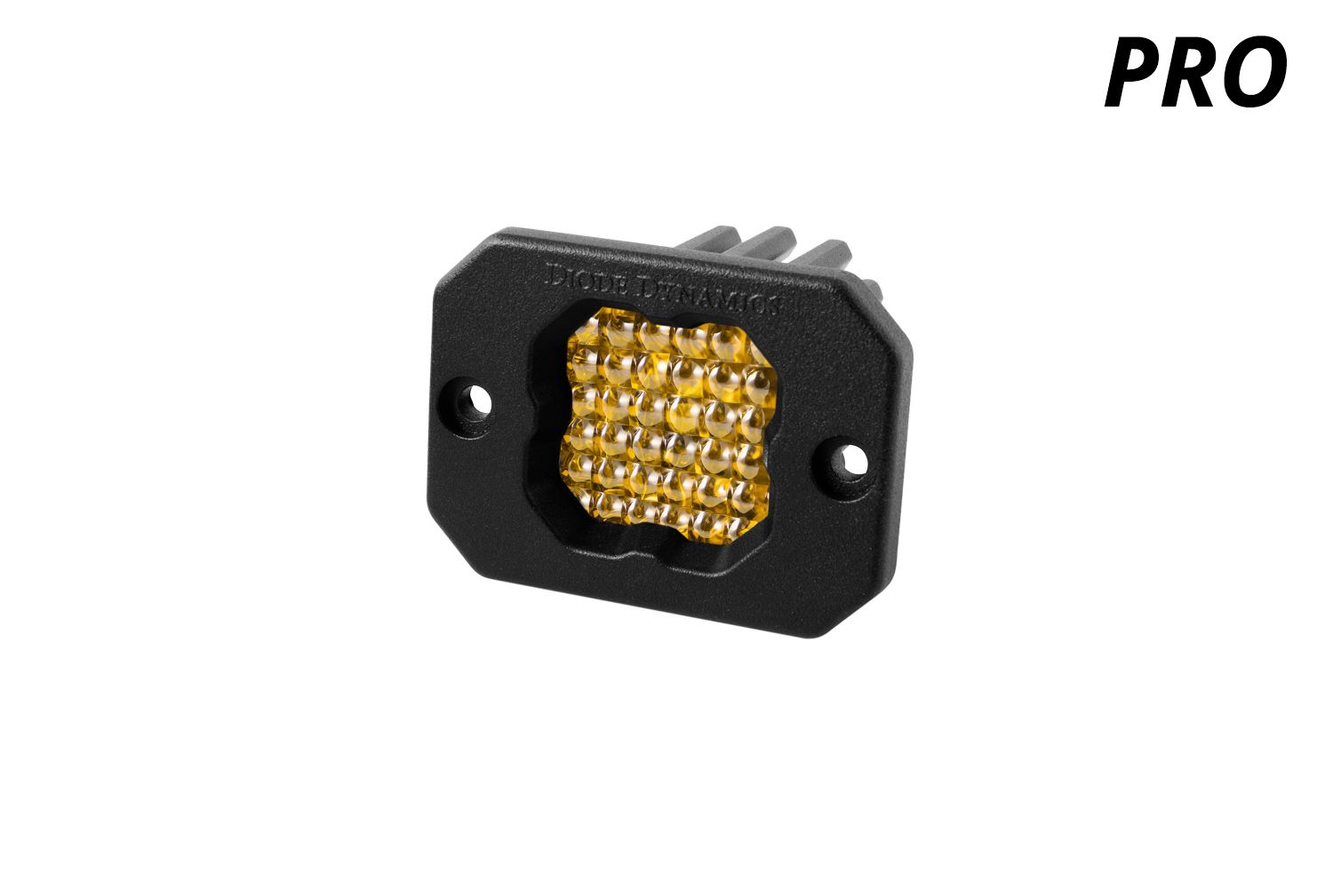 Diode Dynamics Flood / Amber Stage Series C1 Yellow Pro Flush Mount LED Pod (One)