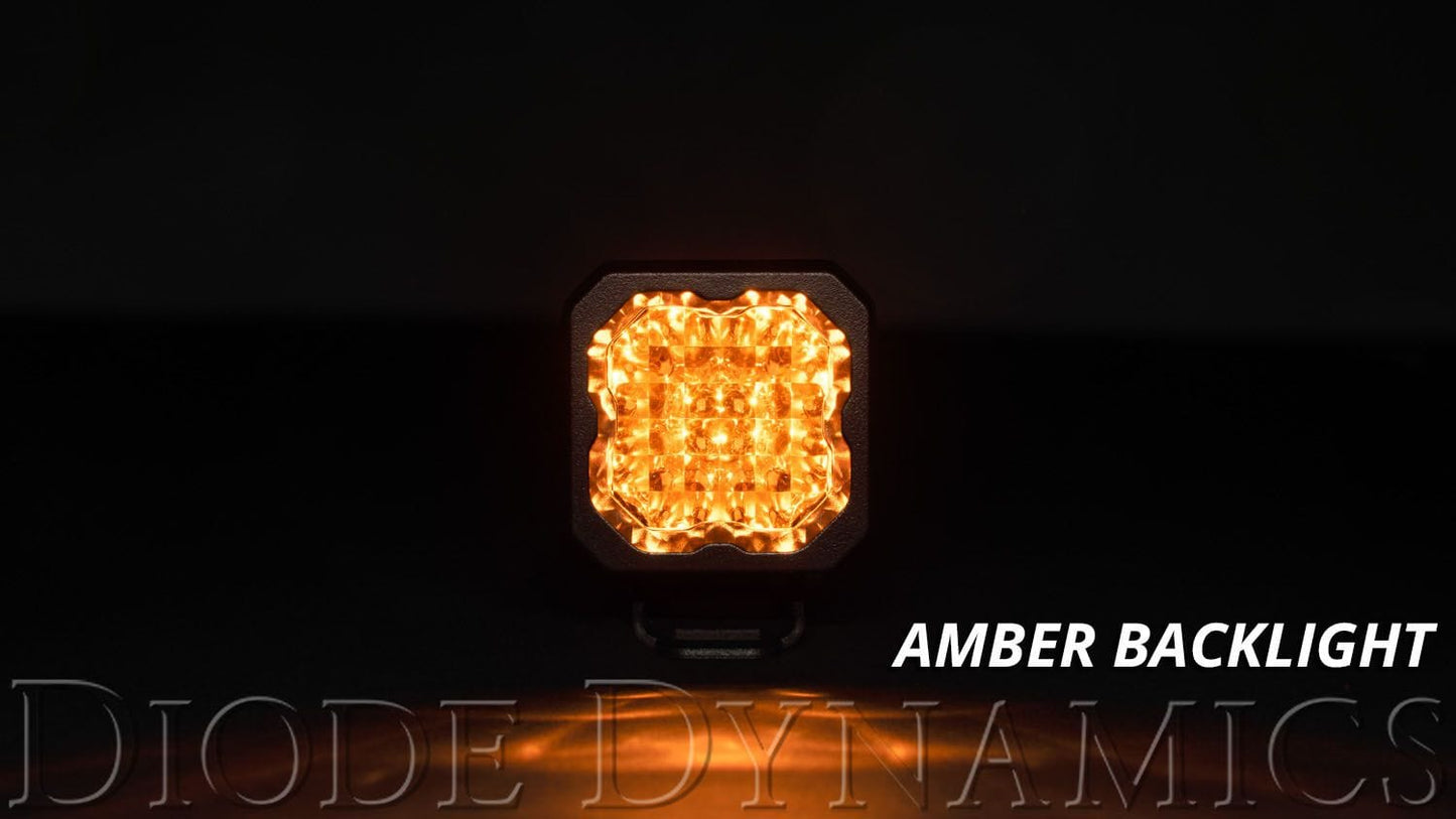 Diode Dynamics Flood / Amber Stage Series C1 Yellow Pro Flush Mount LED Pod (One)