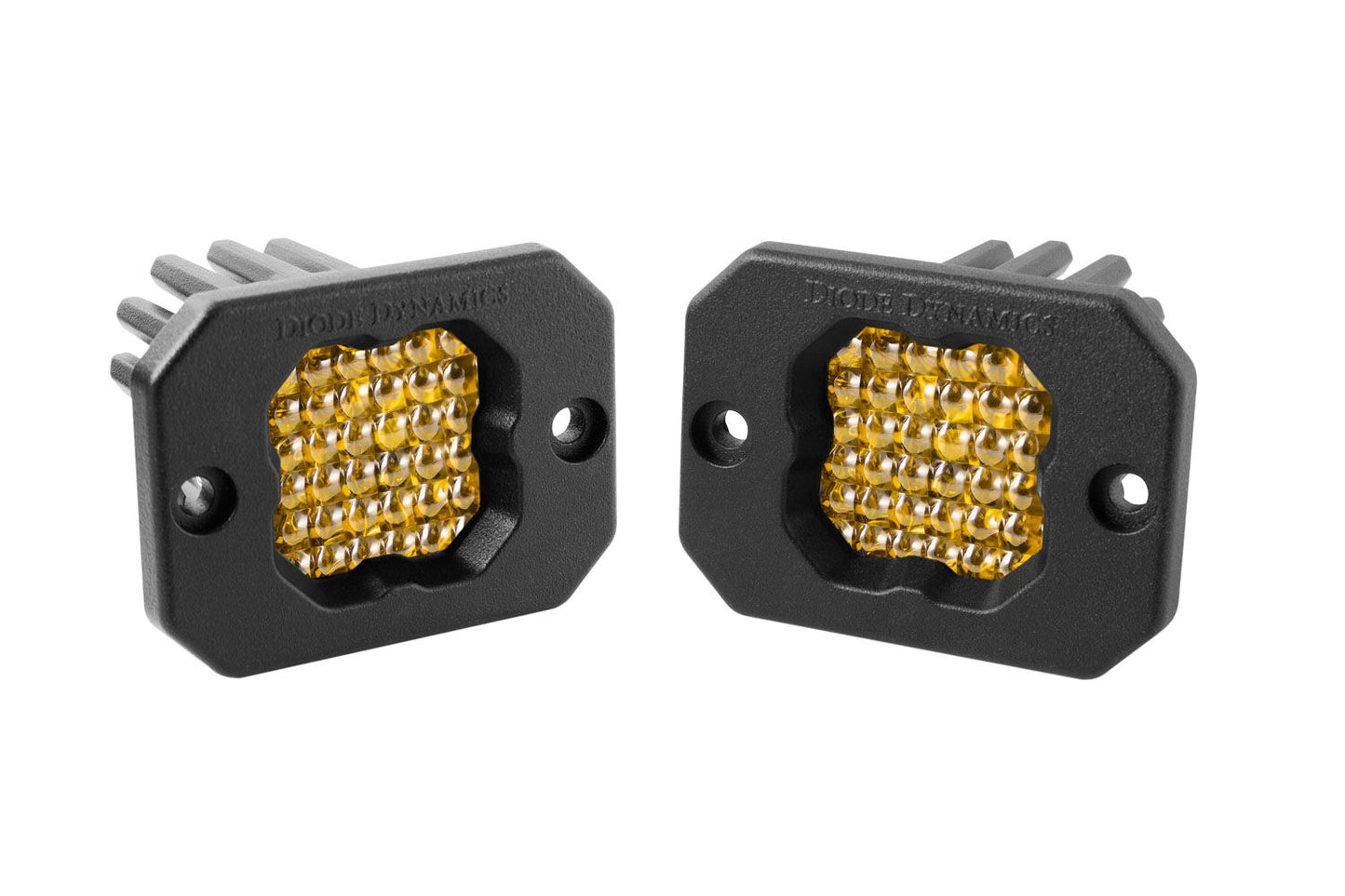 Diode Dynamics Flood / Amber Stage Series C1 Yellow Pro Flush Mount LED Pod (Pair)