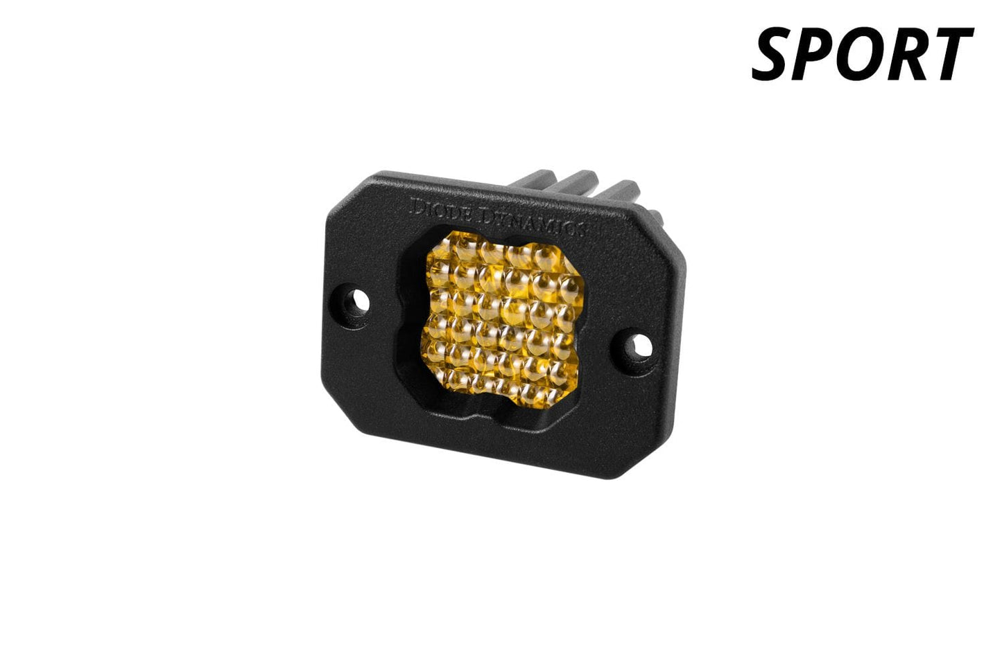 Diode Dynamics Flood / Amber Stage Series C1 Yellow Sport Flush Mount LED Pod (One)