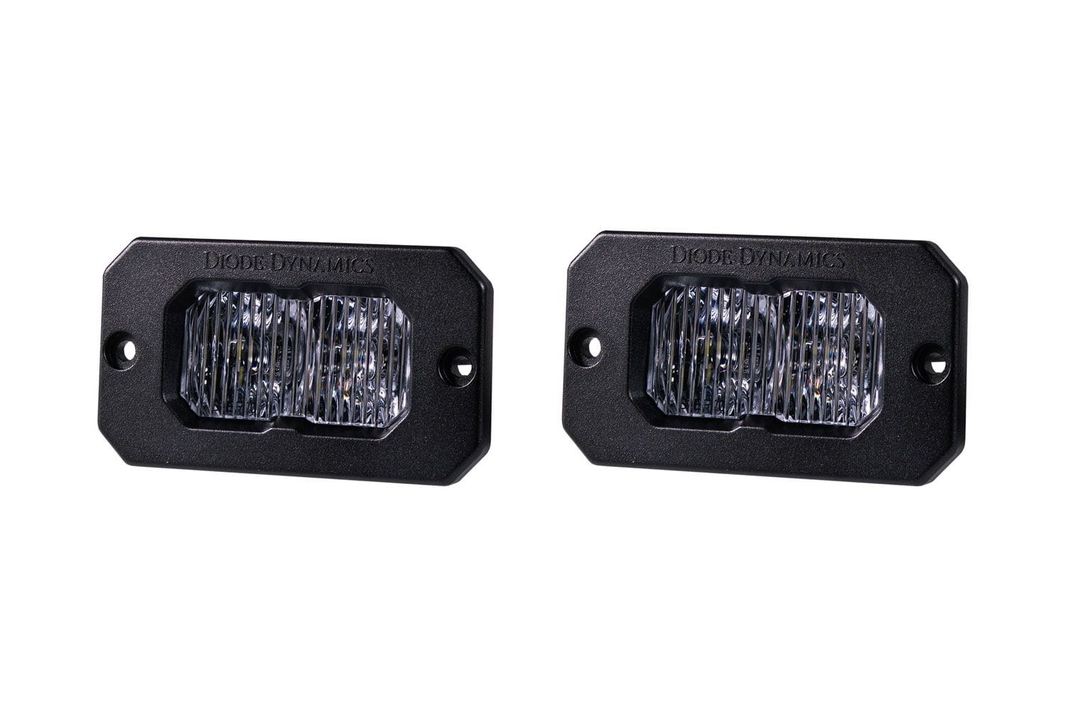 Diode Dynamics Flood / Cool White (6000K) Stage Series 2" SAE White Pro Flush Mount LED Pod (Pair)