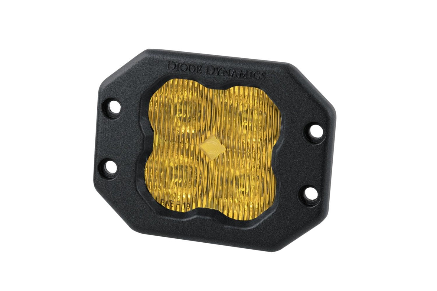 Diode Dynamics Flood / None Stage Series 3" SAE Yellow Pro Flush Mount LED Pod (One)