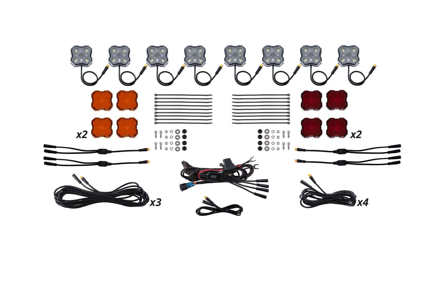 Diode Dynamics No Stage Series Single-Color LED Rock Light Kit (8-Pack)