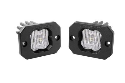 Diode Dynamics SAE Fog / Amber Stage Series C1 White SAE Fog Flush Mount LED Pod (Pair)