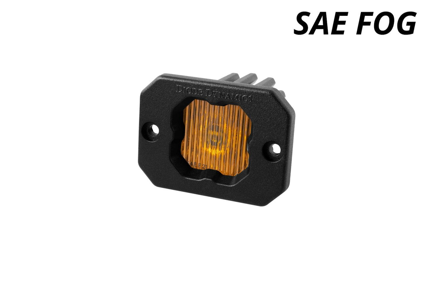 Diode Dynamics SAE Fog / Amber Stage Series C1 Yellow SAE Fog Flush Mount LED Pod (One)