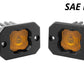 Diode Dynamics SAE Fog / Amber Stage Series C1 Yellow SAE Fog Flush Mount LED Pod (Pair)