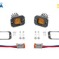 Diode Dynamics SAE Fog / Amber Stage Series C1 Yellow SAE Fog Flush Mount LED Pod (Pair)