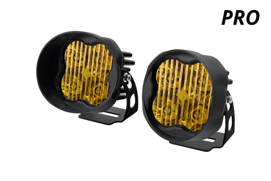 Diode Dynamics SAE Fog / N/A Stage Series 3" SAE Yellow Pro Angled LED Pod (Pair)