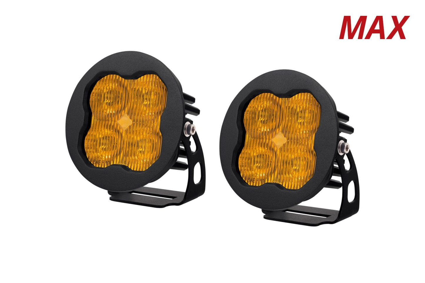 Diode Dynamics SAE Fog / None Stage Series 3" SAE Yellow Max Round LED Pod (Pair)