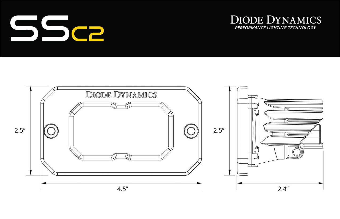 Diode Dynamics Stage Series 2" SAE White Pro Flush Mount LED Pod (Pair)