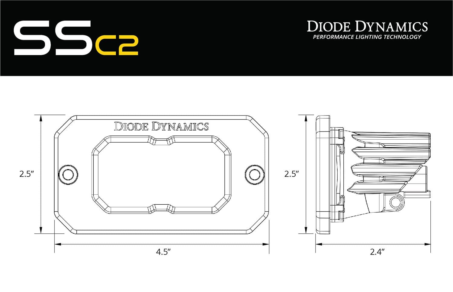 Diode Dynamics Stage Series 2" SAE White Pro Flush Mount LED Pod (Pair)