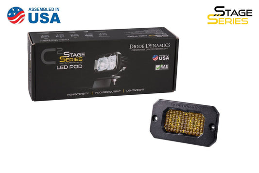 Diode Dynamics Stage Series 2" SAE Yellow Pro Flush Mount LED Pod (One)