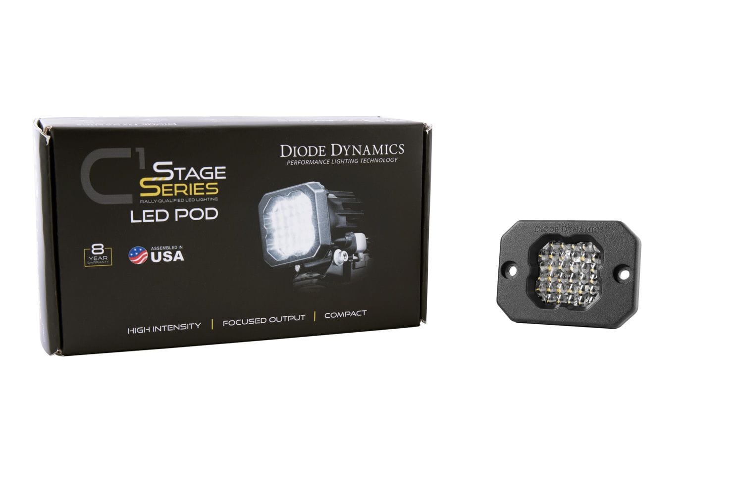 Diode Dynamics Stage Series C1 White Pro Flush Mount LED Pod (One)