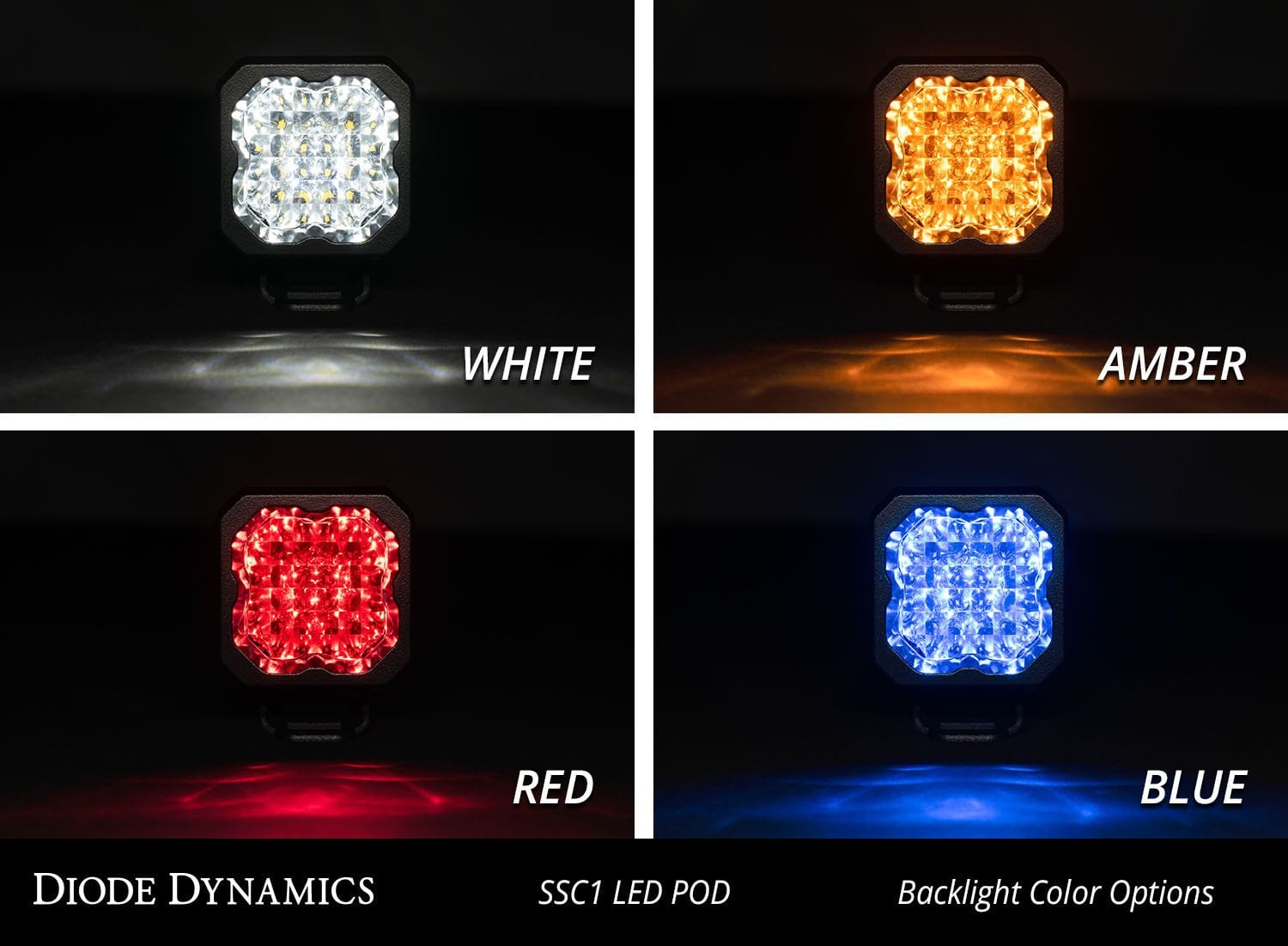 Diode Dynamics Stage Series C1 White Pro Flush Mount LED Pod (One)