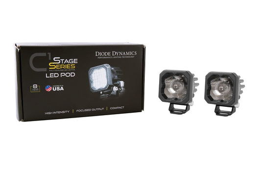 Diode Dynamics Stage Series C1 White Pro Standard LED Pod (Pair)