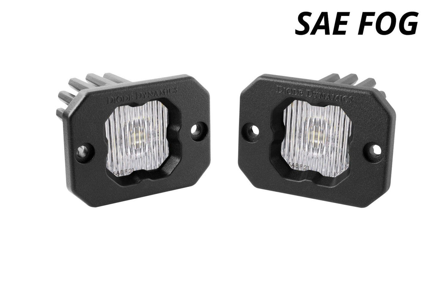 Diode Dynamics Cool White (6000K) / Amber Stage Series C1 White SAE Fog Flush Mount LED Pod (Pair)