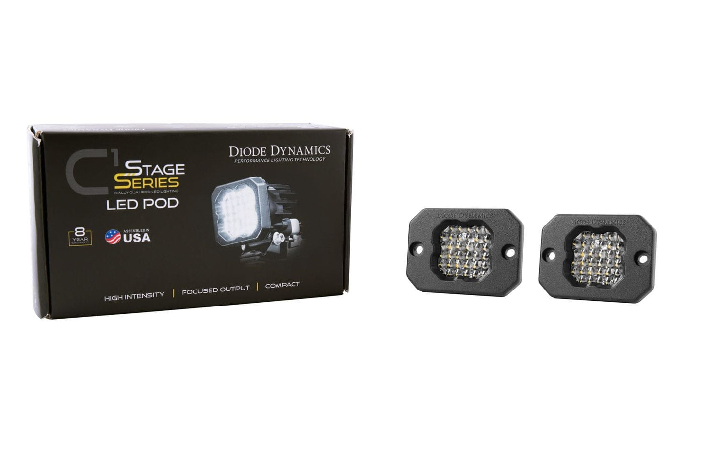 Diode Dynamics Stage Series C1 White Sport Flush Mount LED Pod (Pair)