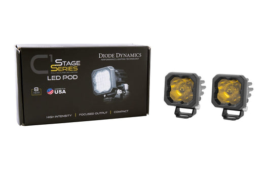 Diode Dynamics Stage Series C1 Yellow Pro Standard LED Pod (Pair)