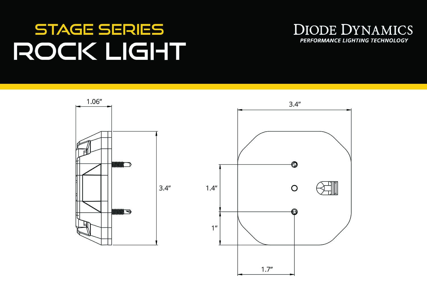 Diode Dynamics Stage Series Rock Light Surface Mount Kit (One)