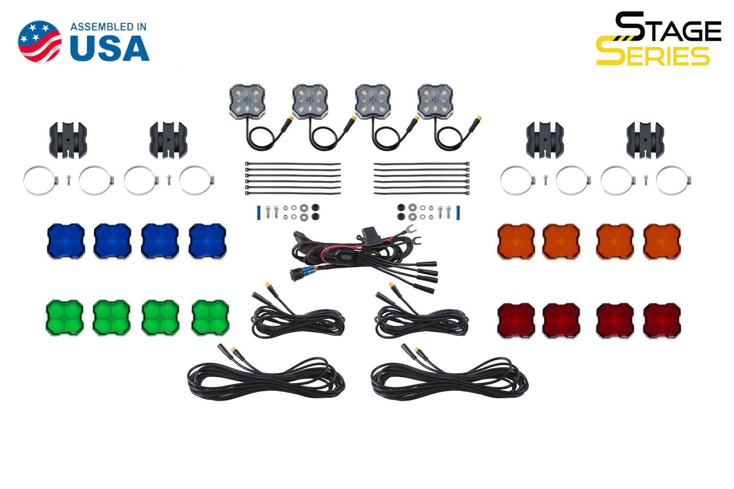 Diode Dynamics Stage Series Universal Rock Light SXS Installer Kit (4-Pack)