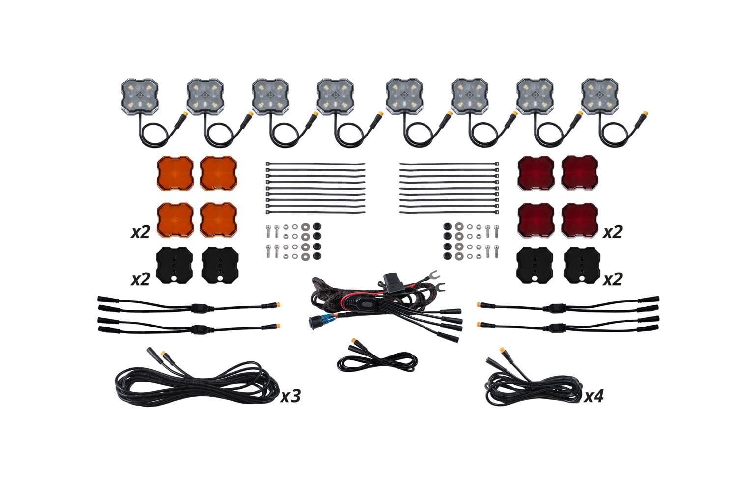 Diode Dynamics Yes Stage Series Single-Color LED Rock Light Kit (8-Pack)