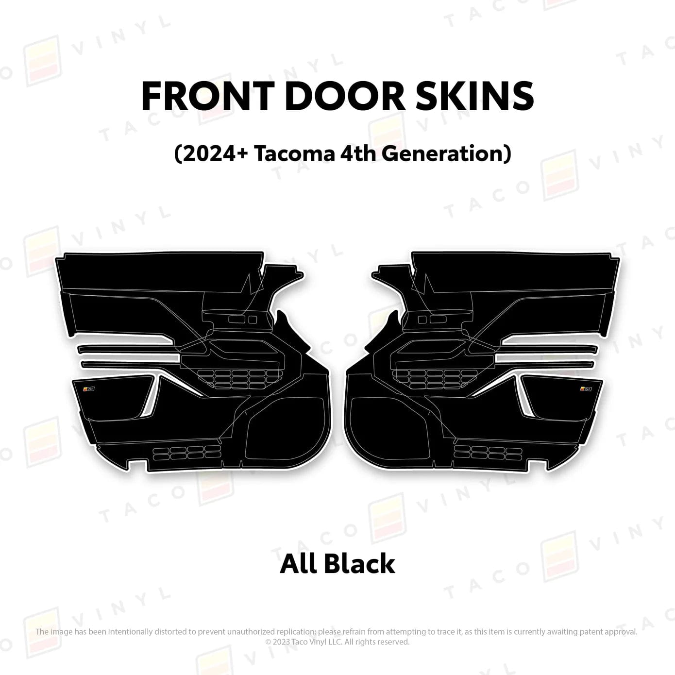 TacomaForce Front Driver/ Passenger / All Black 4th Gen Tacoma Door Skins