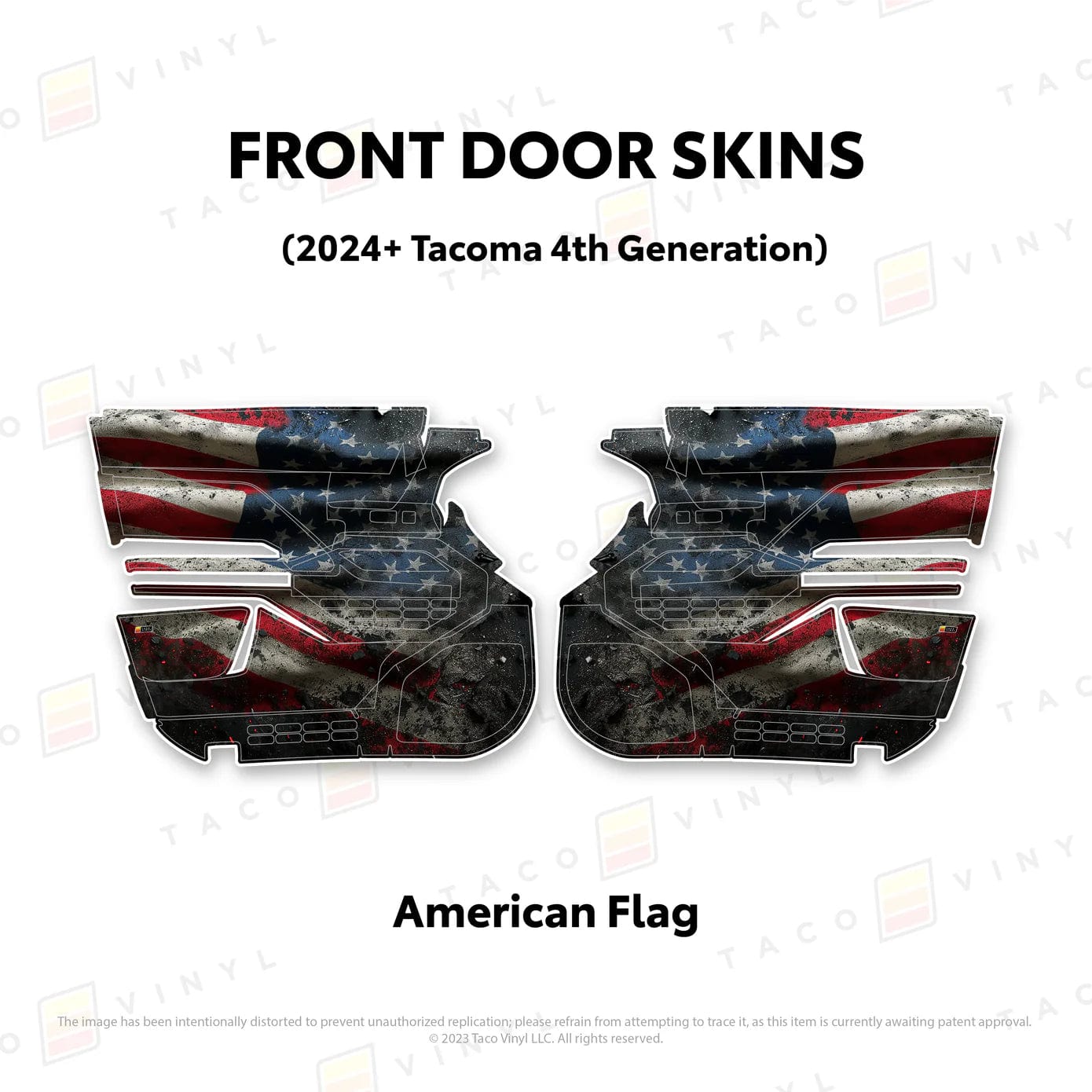 TacomaForce Front Driver/ Passenger / American Flag 4th Gen Tacoma Door Skins