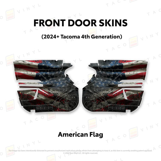 TacomaForce Front Driver/ Passenger / American Flag 4th Gen Tacoma Door Skins