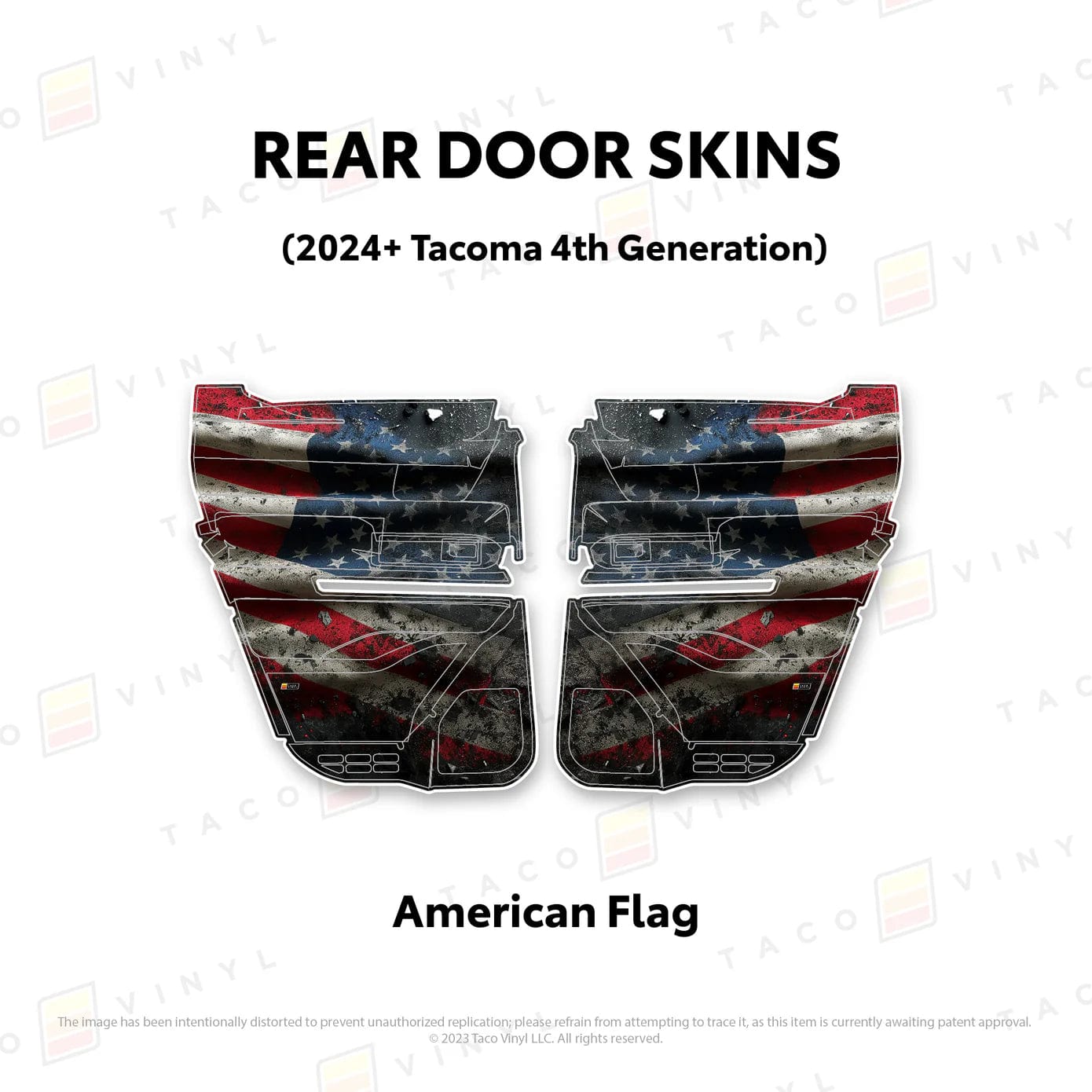 TacomaForce Rear Driver/ Passenger / American Flag 4th Gen Tacoma Door Skins